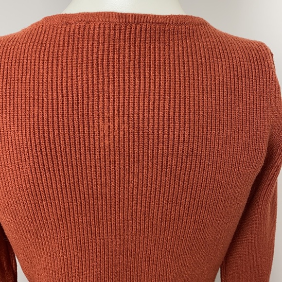 Cyrus Rust Orange Ribbed Knit Stretch Sweater Size M - Picture 7 of 11